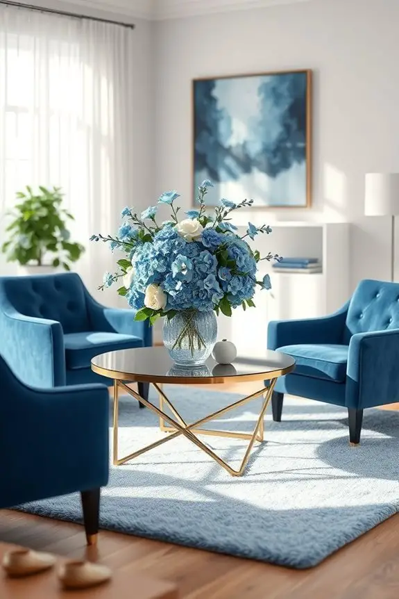 blue floral coastal decor