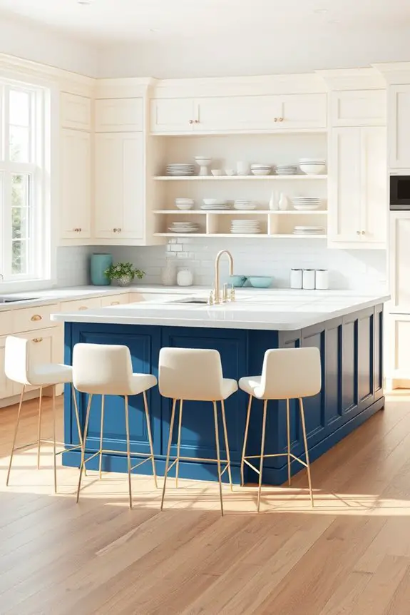 blue kitchen island focal point