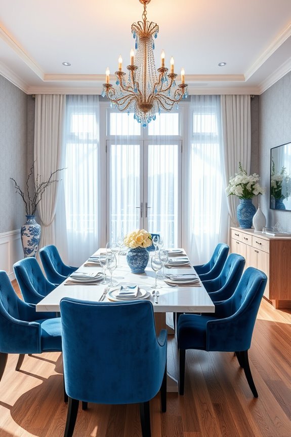 blue lighting enhances dining