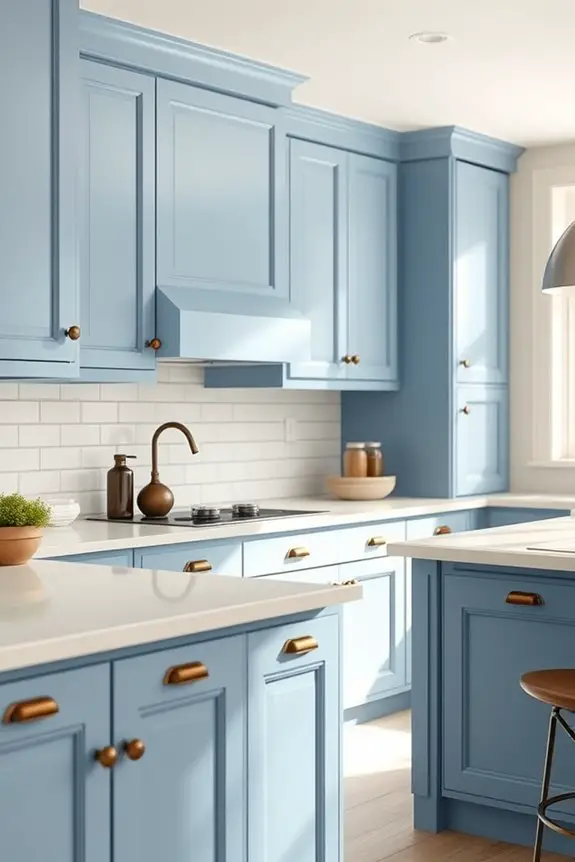 blue paint brown hardware