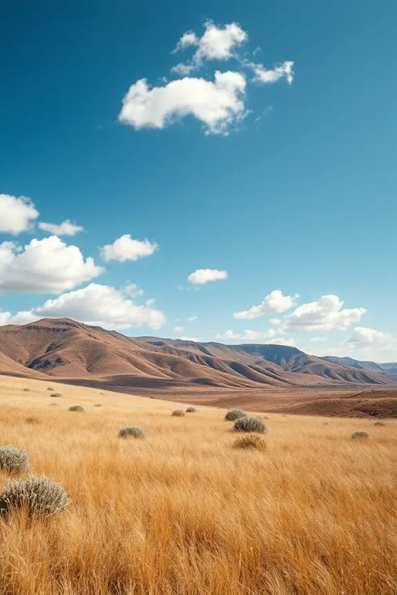 blue skies brown landscapes