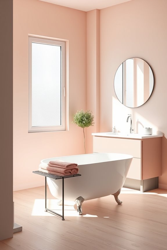 blush and charcoal bathroom elegance