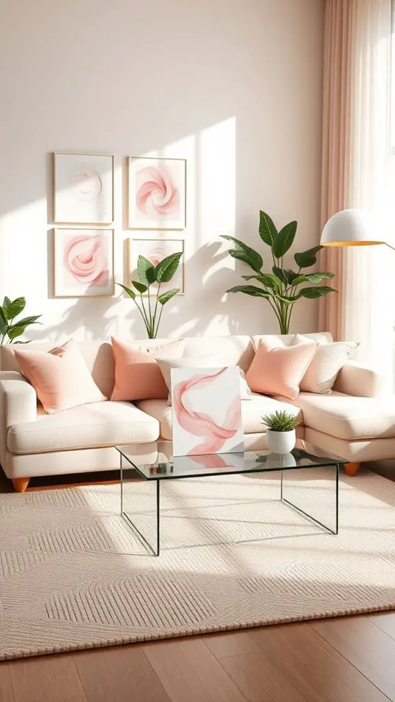 blush pink art decor