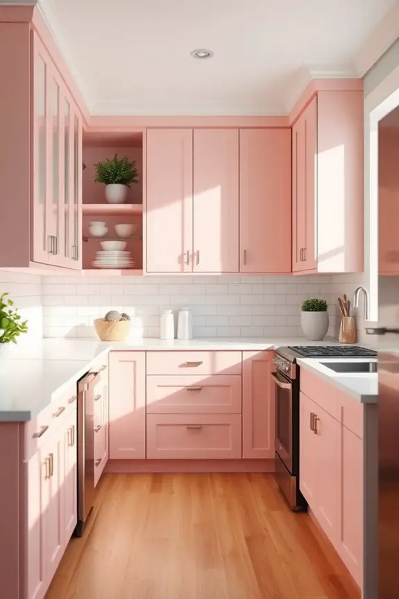 blush pink kitchen elegance