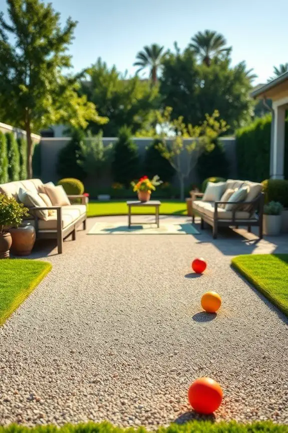 bocce ball court setup