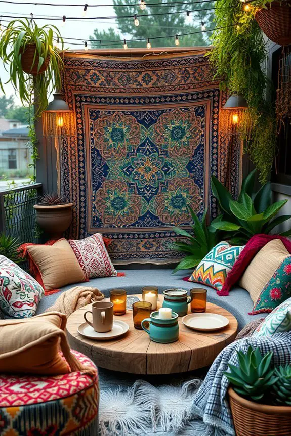 bohemian backyard relaxation space