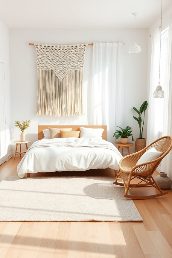 bohemian decor with white walls