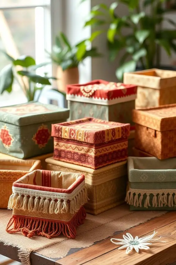 bohemian fabric box charm