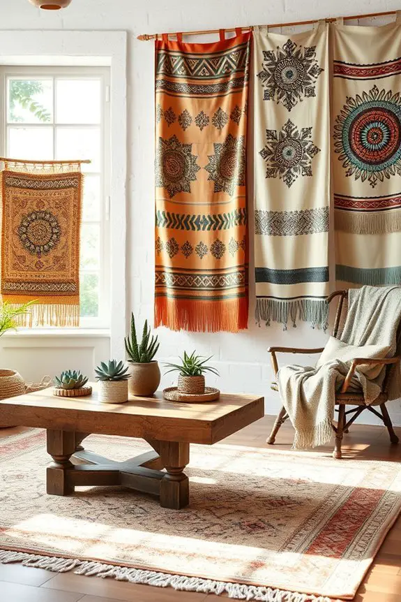 bohemian fabric wall banners