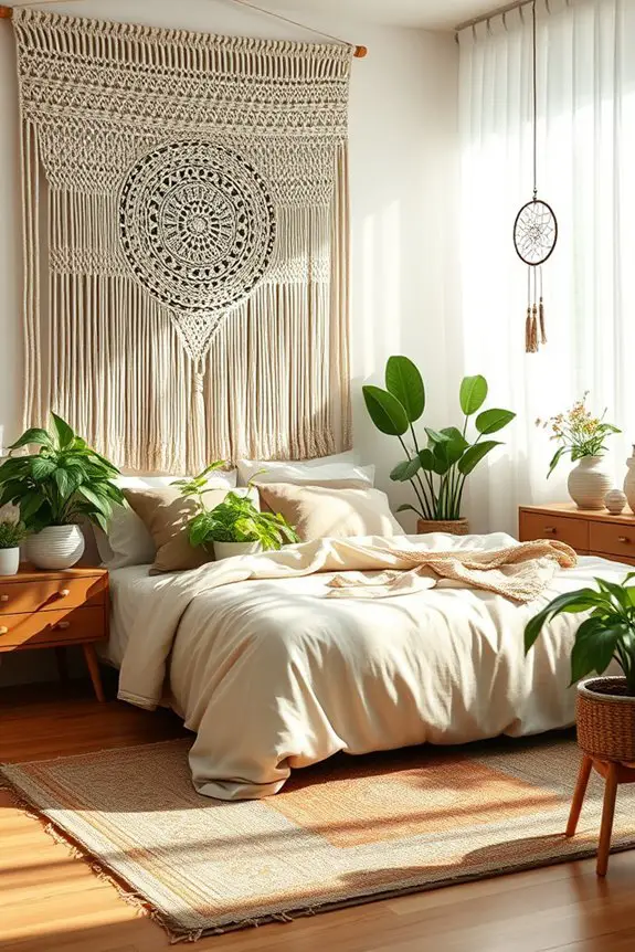 bohemian greenery bedroom oasis