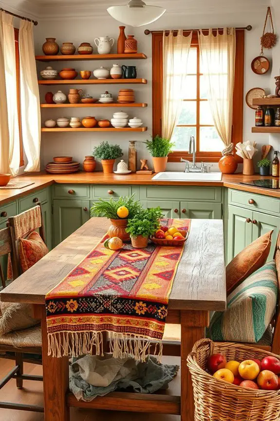 bohemian kitchen textile decor