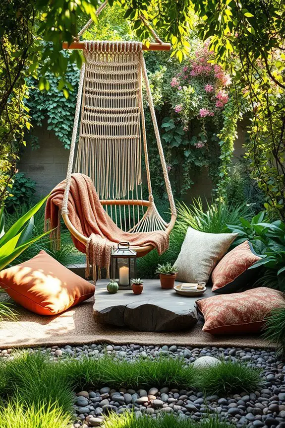 bohemian outdoor lounge setup