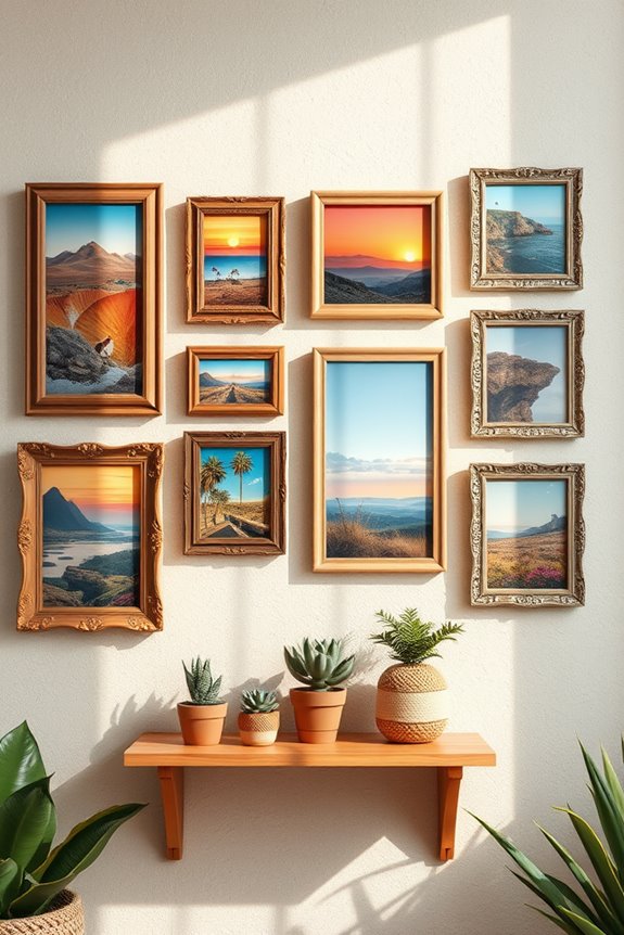 bohemian photography gallery arrangement