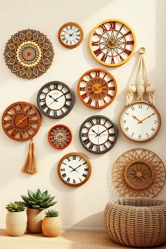 bohemian stylish wall clocks