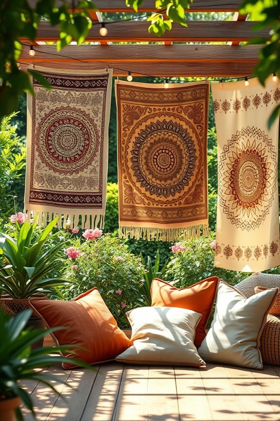 bohemian tapestry outdoor decor