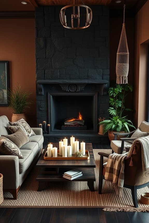 boho fireplace design ideas
