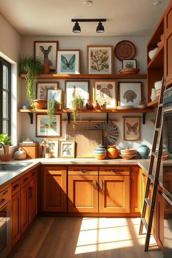 boho kitchen gallery wall