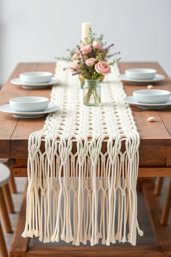 boho macram table decor