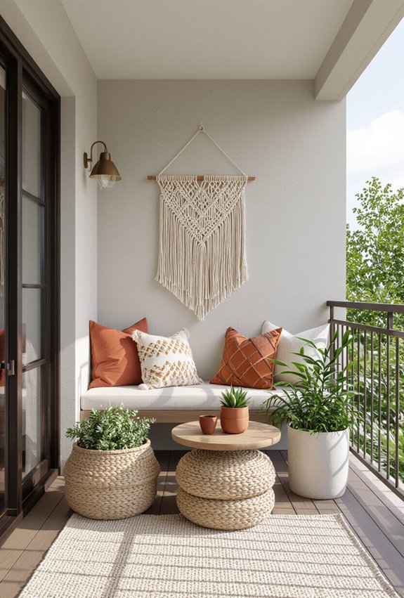 boho macram textured balcony oasis
