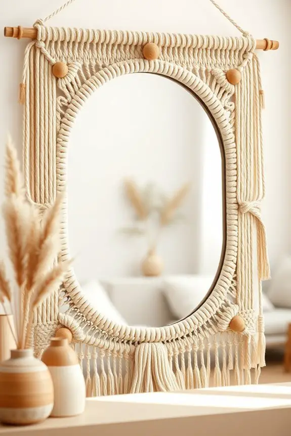 boho mirror frame diy