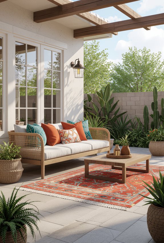 boho rooftop colorful cozy retreat