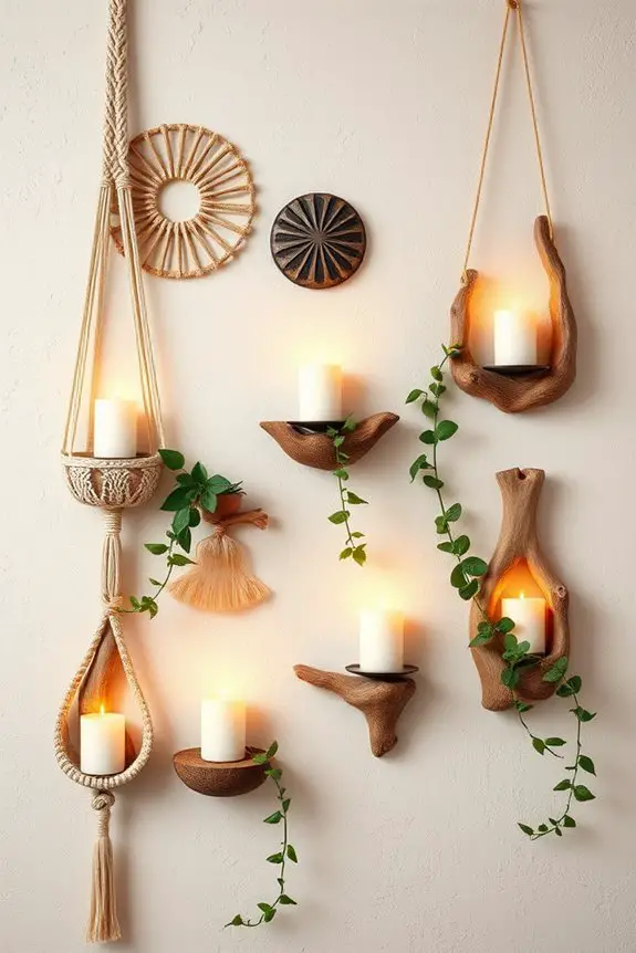 boho wall candle holders