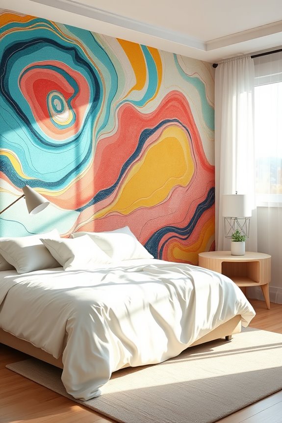 bold abstract bedroom transformation