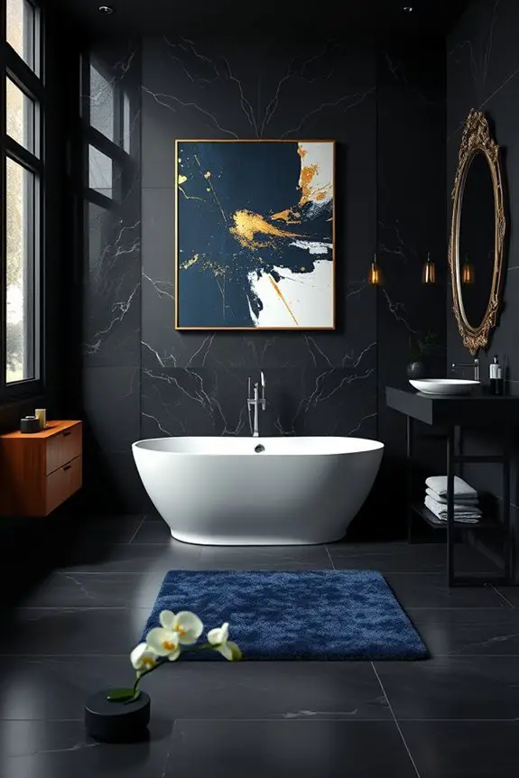 bold artistic bathroom displays