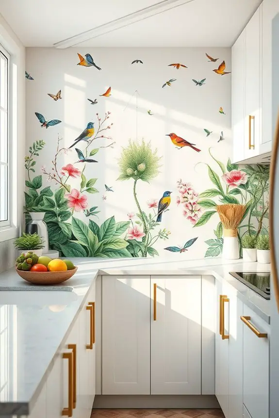 bold artistic kitchen murals