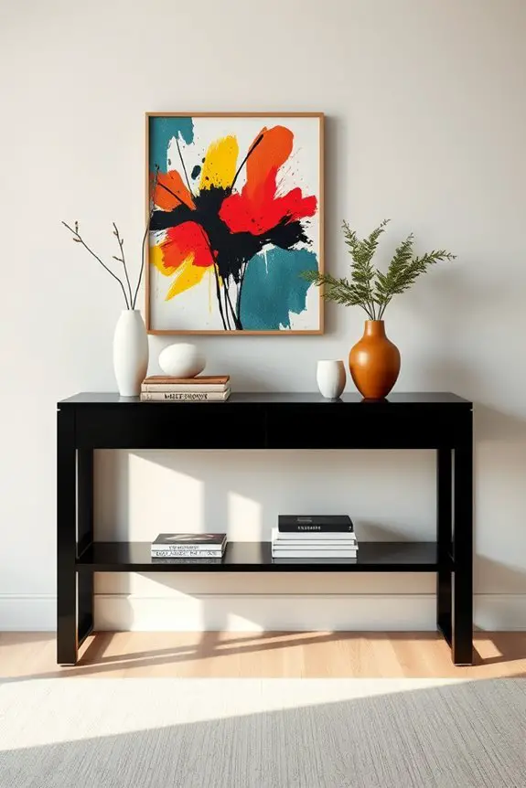 bold artwork on black console