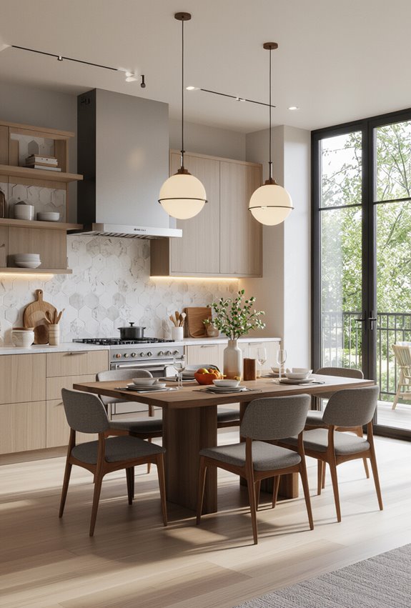 bold backsplash anchors open space