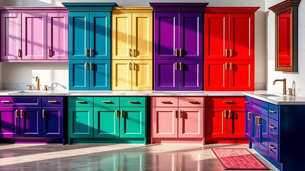 bold bathroom cabinet colors