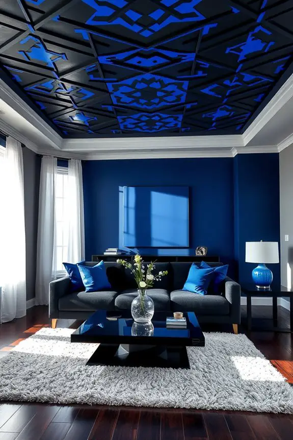 bold black and blue ceilings