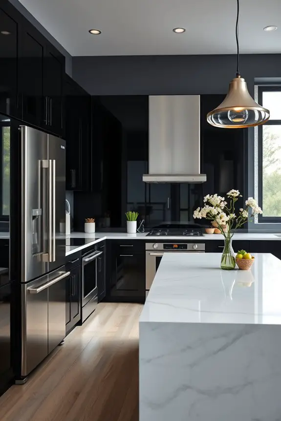 bold black and bright appliances