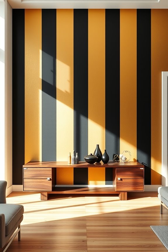 bold black and gold stripes
