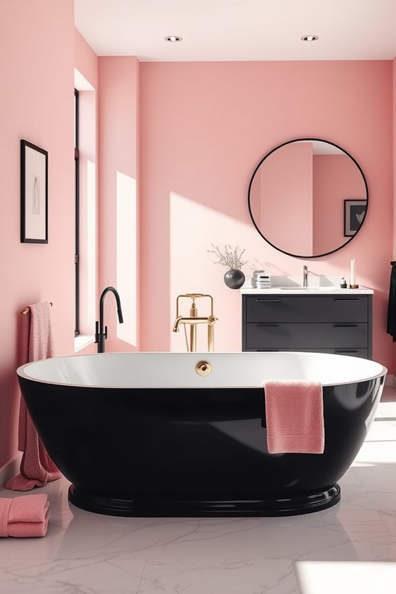 bold black and pink bathtubs