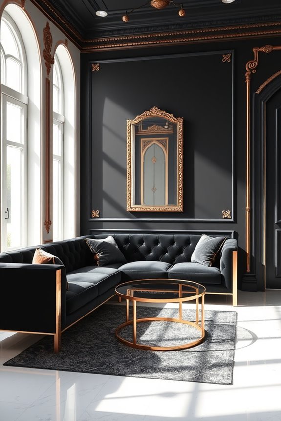 bold black and rose gold