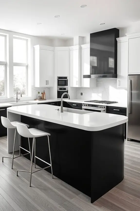bold black and white island