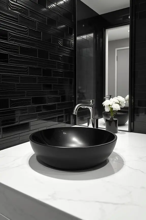 bold black bathroom sinks