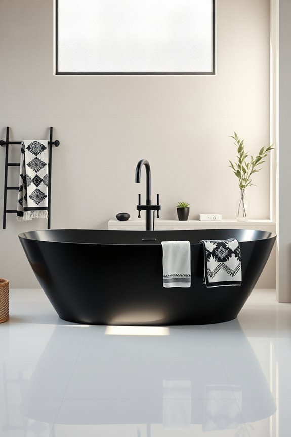 bold black bathtub centerpiece
