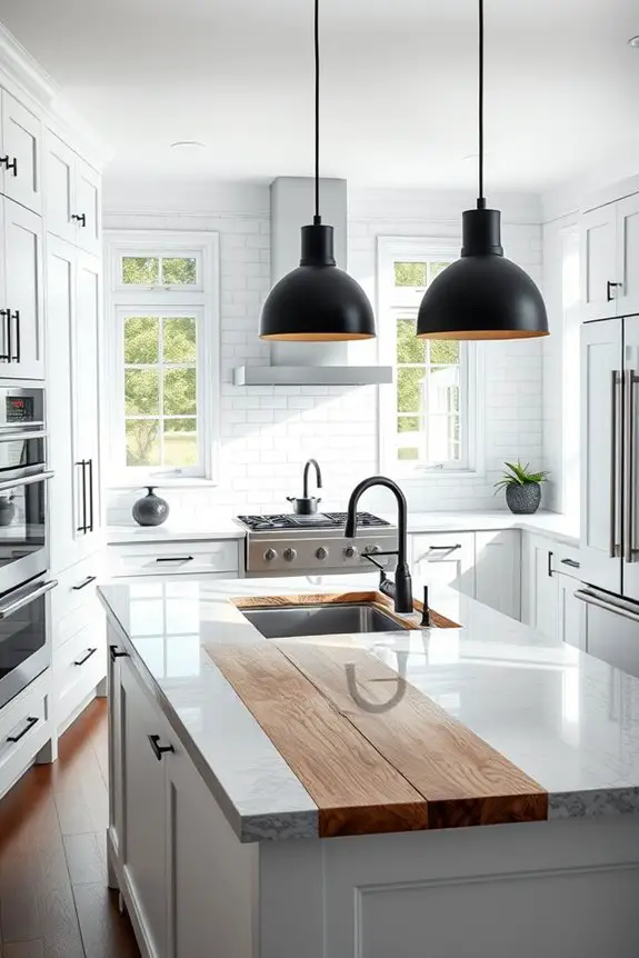 bold black fixtures enhance kitchens