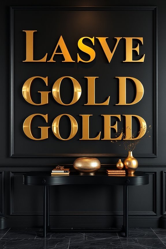 bold black gold typography