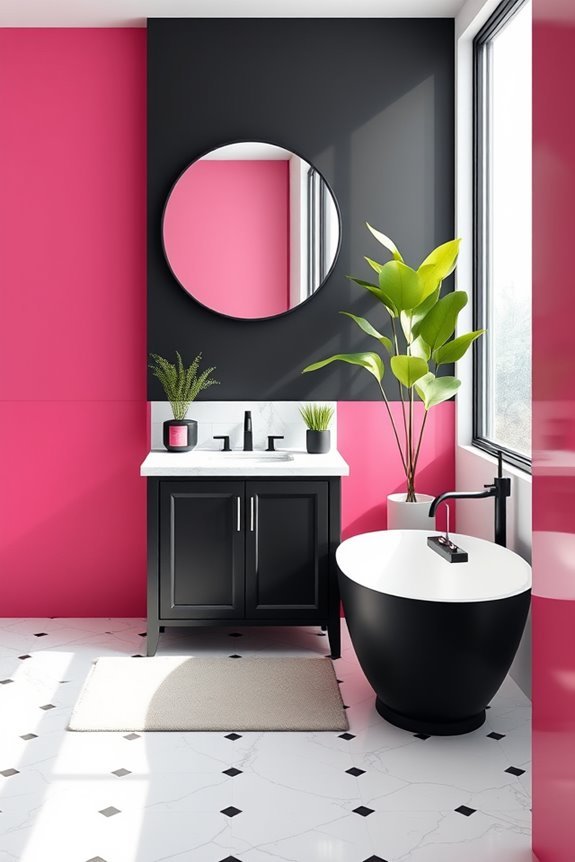 bold black pink contrast