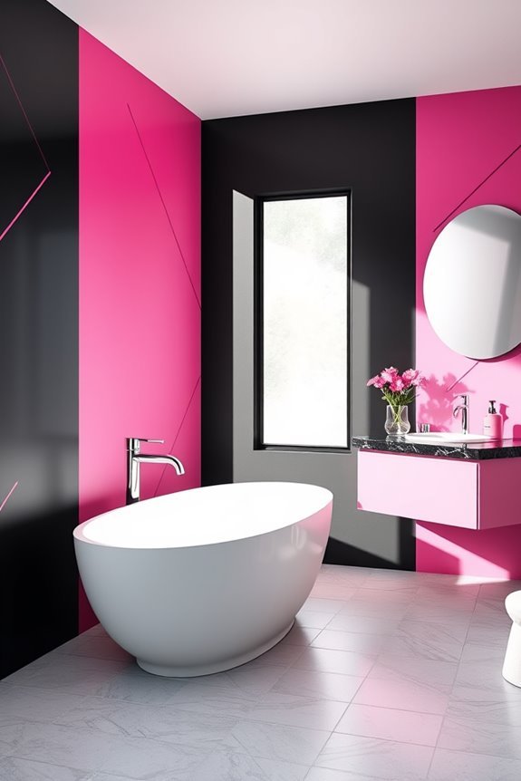 bold black playful pink