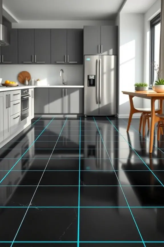 bold black tiles colorful grout