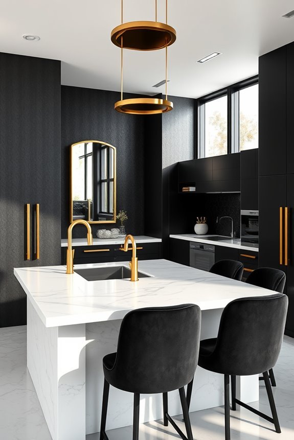 bold black walls luxurious gold