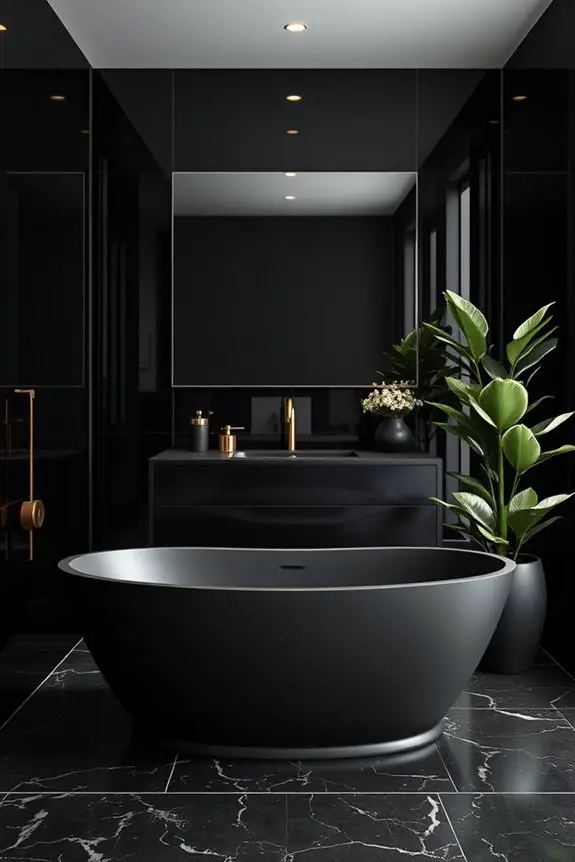 bold black washroom aesthetics