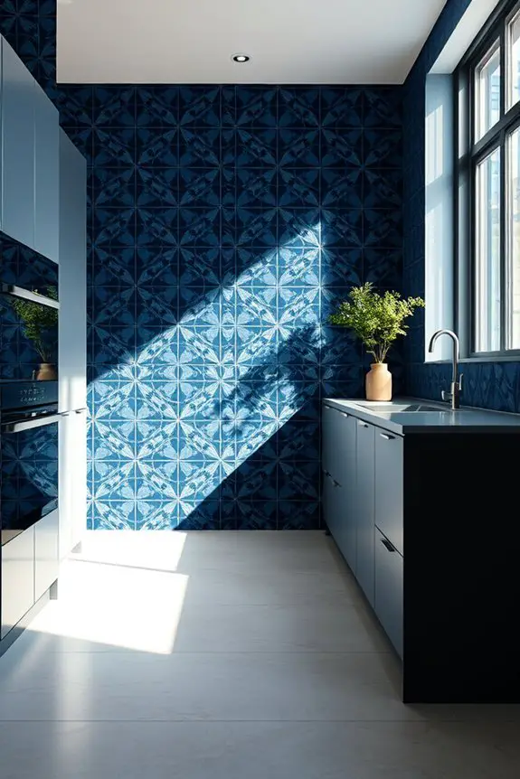 bold blue and black tiles