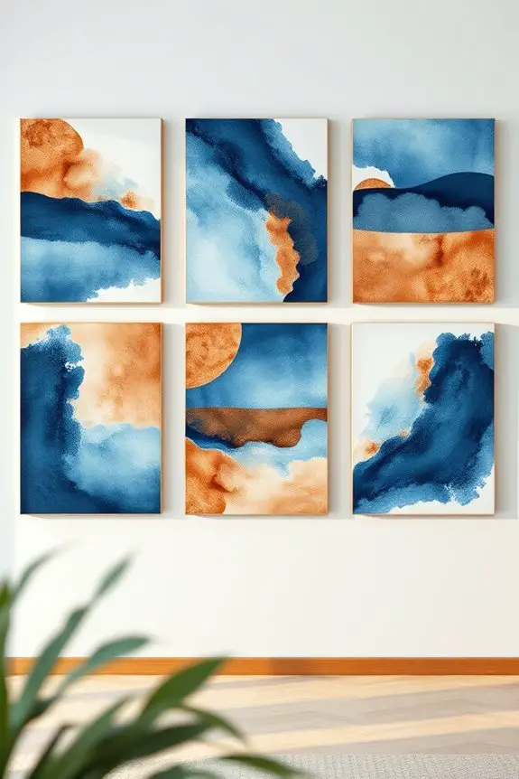 bold blue and brown art