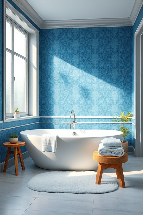 bold blue bathroom oasis